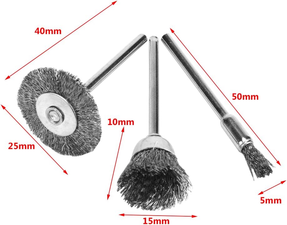Haofy 24Pcs Brass Steel Coated Wire Brush Wheel & Cup Brush Set, Coated Wire Drill Cleaning Brush Kit - Image 5