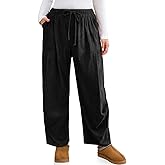 TARSE Women Corduroy Baggy Harem Pants Drawstring Loose Wide Leg Casual Lounge Pant 2025 Travel Vacation Clothes with Pockets