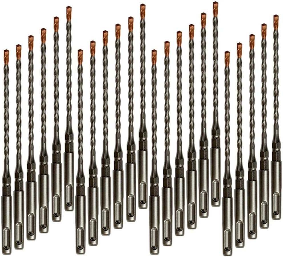 24PC, 3/16" x 7" with 1/4" SDS Plus Hex Rotary Hammer Drill Bits for Concrete Screw, Rotary Drill Bit 3/16, Sds Plus Bits (3/16 x 7,24)