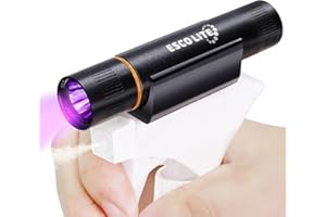 ESCO LITE Black Light UV Flashlight, 385nM Blacklight Flashlight Mini, Blue Light Flashlight, Stickable Ultraviolet Flashlight for Pet Urine Detection, Dry Stains(Battery Included)