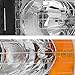 JSBOYAT Headlight Assembly Compatible with 2002-2005 Dodge Ram 1500 Pickup and 2003-2005 Dodge Ram 2500/3500 Pickup Driver Passenger Side (Chrome Housing with Amber Reflector)