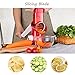 Vegetable Mandoline Slicer, Zacfton Vegetable Fruit Cutter Cheese Shredder Rotary Drum Grater with 3 Stainless Steel Rotary Blades and Suction Cup Feet (Red)
