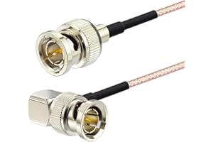 Superbat 3G/HD SDI Cable BNC Cable 50cm,75 Ohm BNC Male to BNC Male Right Angle SDI Video Cable for Cameras and Video Camcord