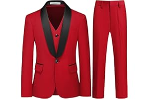 LAMGOOL Boy Suits 3 Piece Slim Fit Formal Suit Set with Tuxedo Jacket Vest Pants for Kids Wedding Ring Bearer Party