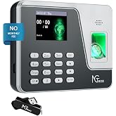NGTeco Standalone Time Clock, Biometric Punch Machine for Small Business | Employee Time Clock with Fingerprint &amp; PIN Check-in, USB Data Export, No WiFi or Software Required, No Monthly Fees