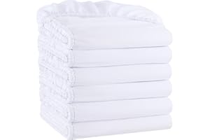ARKWRIGHT LLC Arkwright Bulk King Fitted Sheets - Pack of 6 - Soft Brushed Microfiber Hypoallergenic Bottom Sheet Only with Deep Pocket, Bedding Essentials for Hosts and Hotels, White