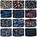 Wide Headbands Headwear Head Wrap Sport Sweatband for Men and Women,Workout,Yoga,12-in-1 12PCS/9PCS/6PCS Multifunction Magic Scarf