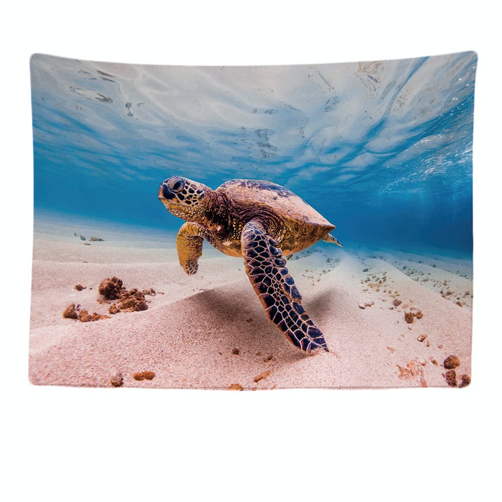 Ulticool - Turtle Ocean Sea Aquarium Island Beach - Wall Tapestry - 200x150cm - Large Wall Tapestry - Poster Decoration — image 1