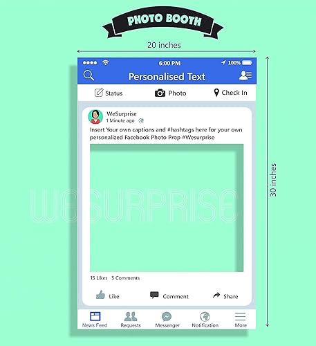 Wesurprise Social Media Photo Prop Frame Photo Booth Props For Birthday Wedding Function Facebook Amazon In Home Kitchen
