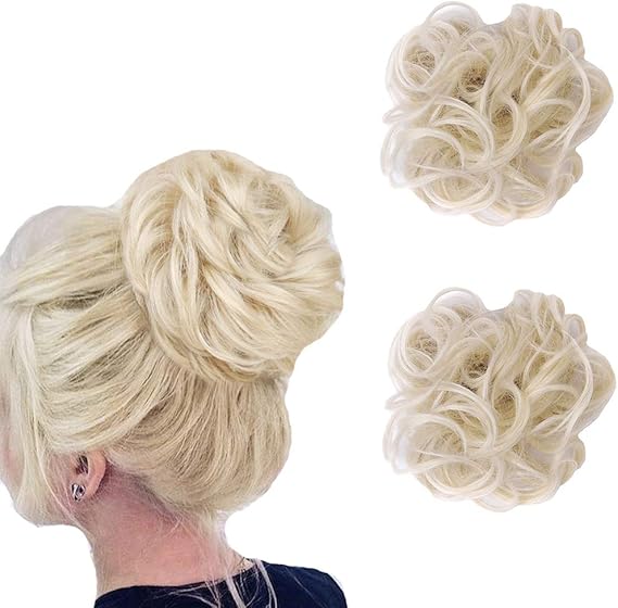 2 PCS Messy Hair Bun Scrunchy Hair Piece Scrunchies Synthetic Hair Bun