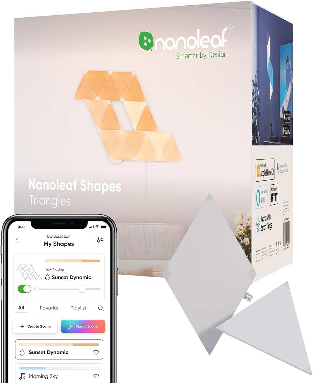 Nanoleaf Shapes Triangle Expansion Pack 3 Panels Smart Light RGBW Wi Fi