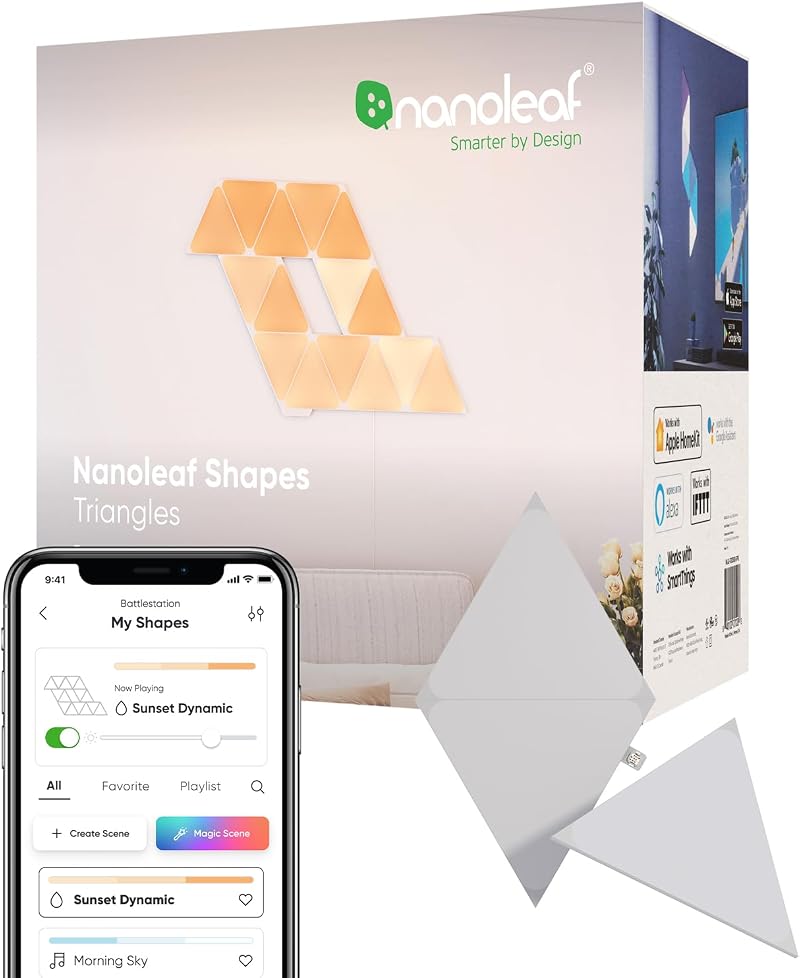 Nanoleaf Shapes Triangle Expansion Pack 3 Panels Smart Light RGBW Wi Fi