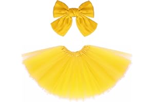 Haakong Layered Tulle Tutu for Girls with Hairbow Ballet Dressing Up Princess Ballet Tutu Skirt