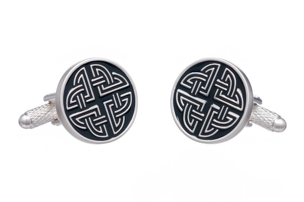 Celtic Knot Cufflinks Presented in a Black GS Cufflinks Cufflink Box