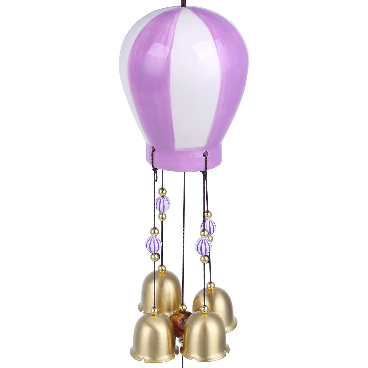 Soledi Wind Chimes Ceramic Purple Creative Hot-air Balloon