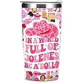 Preppy Western Country Music Lovers Drinking Cups with Lid, Accessories for Women & Daughters - 20oz Insulated Travel Coffee Mug Thermos for Christmas