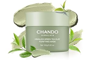CHANDO HIMALAYA Purifying Green Tea Mask, Natural Facial Clay Mask Deep Pore Cleansing with Green Tea Extract and Portulaca Extract, for Clogged Pores, Detoxifies & Balance Oil, 3.52 fl.oz