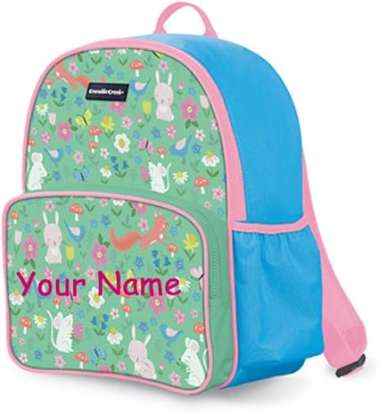 pink and green backpack
