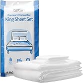 ForPro Premium Disposable Sheet Set, 4-PC King Size Bedding for Travel, Includes Bed Sheet, Duvet Cover and Two Pillowcases,