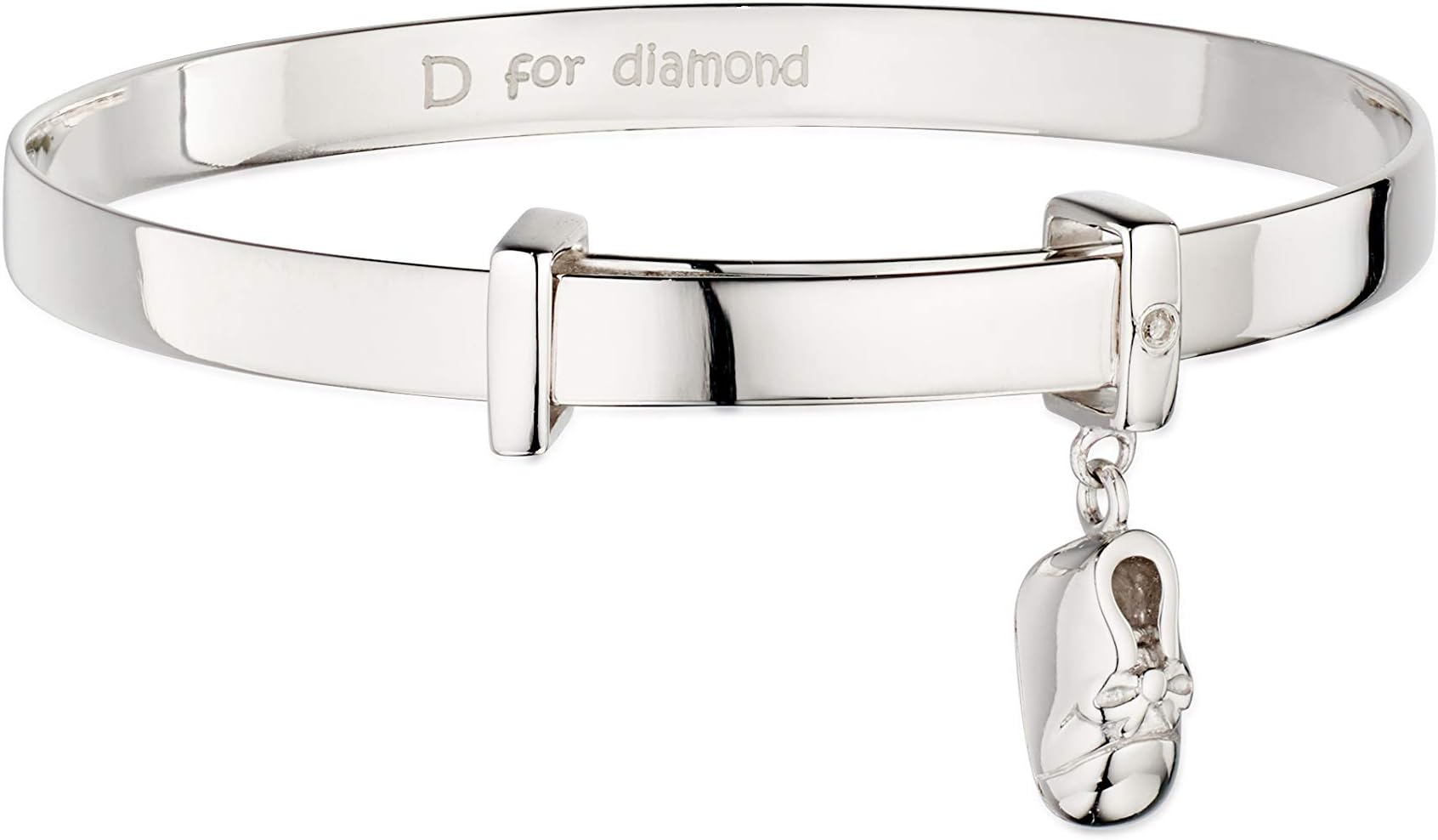 D for Diamond Bootie Charm Baby Bangle