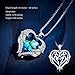 EleShow Angel Wing Necklaces Women Love Heart Pendant Necklace Gifts Women Girls (H_Blue)