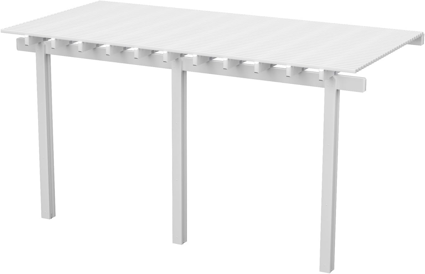 Heritage Patios Aluminum Pergola - 20 ft. W x8 ft. D (White / 10 lb Roof Load)