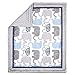 Little Peanut Navy Blue and Grey Elephants 3 Piece Baby Crib Bedding Set