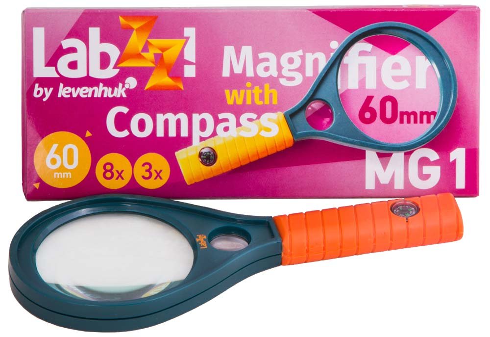 Levenhuk LabZZ MG1 Educational Kids Magnifier with Compass for Boys and Girls