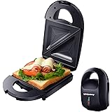Auertech Compact Sandwich Maker, Mini Toaster and Electric Panini Maker Omelette Grilled Cheese Machine with Non-Stick Plates