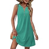 XMTOPYE Women Summer Dresses 2025 Beach Fashion Vacation V Neck Sleeveless Sundresses Casual Work Dress