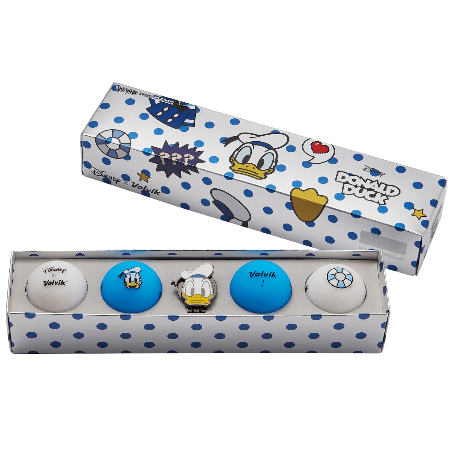 Volvik Vivid Disney Donald Duck Pack, Blue/White/Yellow, One Size