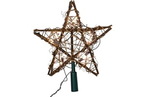 KURT S. ADLER Kurt Adler UL1219/NAT 10 Light Indoor Rattan Natural Star Treetop
