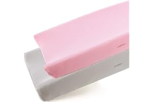 COSMOPLUS Stretchy Changing Pad Cover 2 Pack Stretchy Changing Pad Covers for Boys Girls,Universal Knit Fitted for Standard Baby Changing Pad,Gray Pink