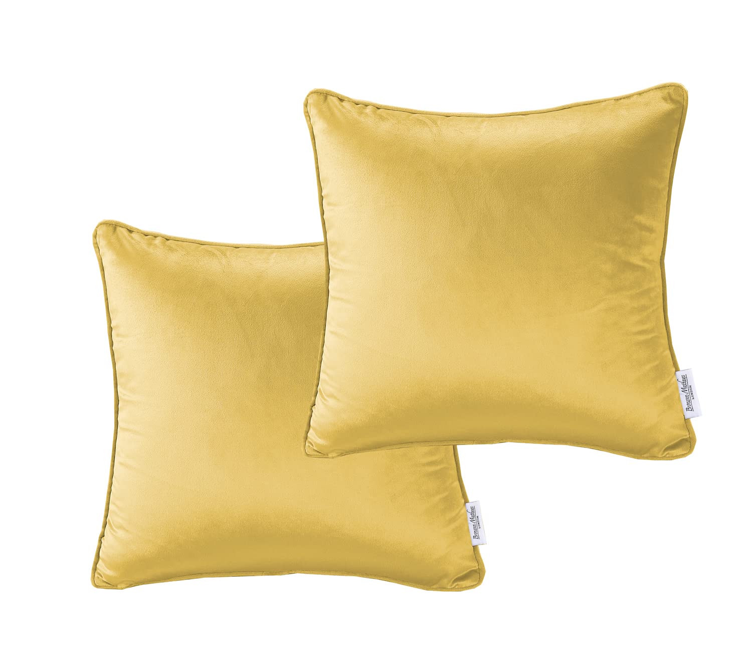 Bronwen Mathews Decorative Velvet Cushion Covers 45cm x 45cm Square Throw Pillowcases for Sofa Bedroom Garden Living Room Chair with Invisible Zipper Sets of Two Covers Only (Ocher) — image 1