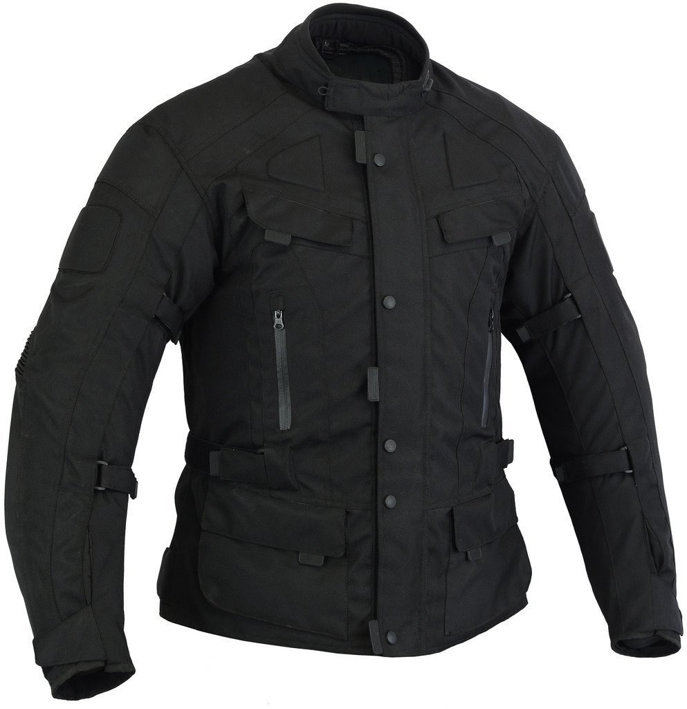 Bikers Gear Australia New Waterproof Infinity All Season Comfort Jacket Removable Thermal Liner Vented with CE1621-1 Armour, Black, UK 42 EU 52 XL