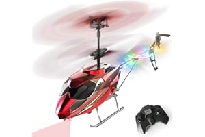 VATOS RC Helicopter for Boys, 2.4G Remote Control Helicopter with LED Light for Kids 12+ Years Old, Fixed Height, One-Key Take-Off, Indoor RC Planes Ideal Festival Gifts for Boys Adults