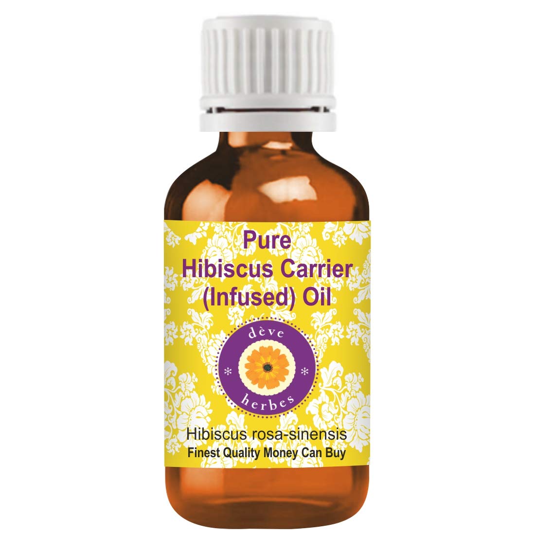 Deve Herbes Pure Hibiscus Carrier (Infused) Oil (Hibiscus rosa-sinensis) Natural Therapeutic Grade for Personal Care 30ml (1.01oz)