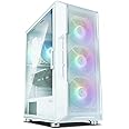 Zalman i3 NEO ATX Mid Tower Gaming PC Case - 4 x 120mm Fixed RGB Fans Preinstalled - Mesh Front Panel for High Airflow - Tempered Glass Side Panel, White