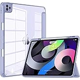 VIKESI for iPad Pro 12.9 Case 6th/5th/4th/3rd Generation 2022/2021/2020/2018,Clear Back Cover[Built-in Pencil Holder,Auto Sleep/Wake,Camera Protection] for 12.9-inch iPad Pro-Blue Purple