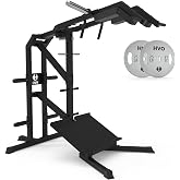 HVO Leverage Hack Squat Machine：4-in-1 Shoulder Press Calf Raise &amp; Lunges | 4-in-1 Lower Body Strength Trainer Heavy-Duty Plate Loaded Home Gym Equipment, 1000LB Capacity