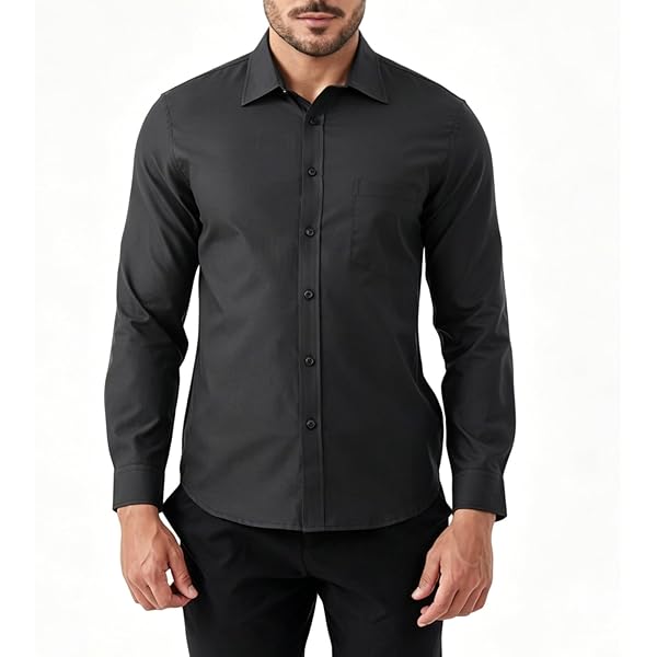 Amazon.com: Alfani Mens Regular fit Dress Shirt Medium 15-15.5 32-33 Black  Solid : Clothing, Shoes & Jewelry