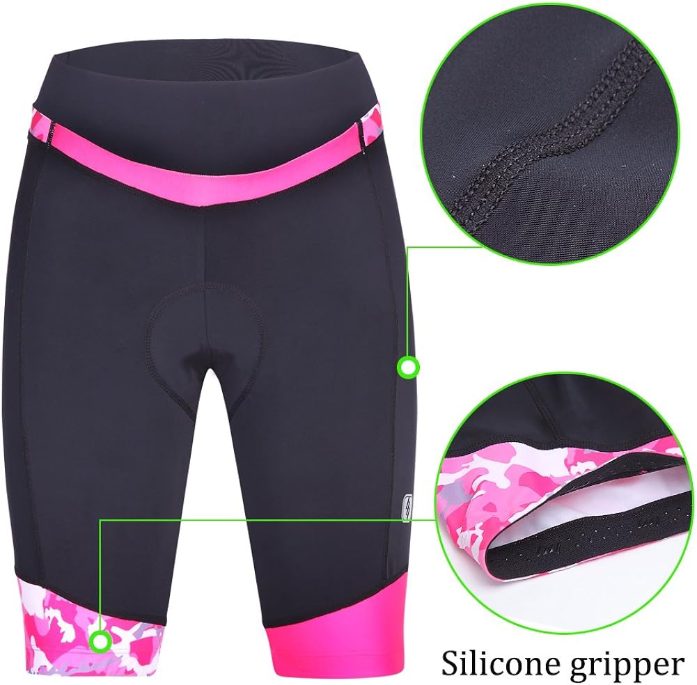 Women's Cycling Shorts With 3D Padded Bike Shorts With Reflective Elements: Sports & Outdoors