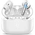 Wireless Earbuds, Bluetooth 5.4 Headphones in Ear with 4 ENC Noise Cancelling Mic, New Wireless Earphones HiFi Stereo Deep Bass 40H Playtime, In-Ear Bluetooth Earbuds LED Display IP7 Waterproof, White