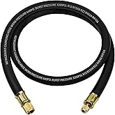 Upgrade 1/2"HVAC Vacuum Hose, Standard 1/2" to 1/4" SAE Flare Fittings, 6FT | High-Flow Vacuum Certified Refrigerant Hose, 20 Microns Vacuum, Faster HVAC Evacuation and Recovery