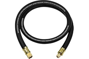 GELRIUNY 2026 Upgrade 1/2"HVAC Vacuum Hose,High-Flow Vacuum Certified Refrigerant Hose,Standard 1/2" to 1/4" Flare Fittings,20 Microns Vacuum,Faster HVAC Evacuation and Recovery,6-Feet,Black,3 Year Warranty