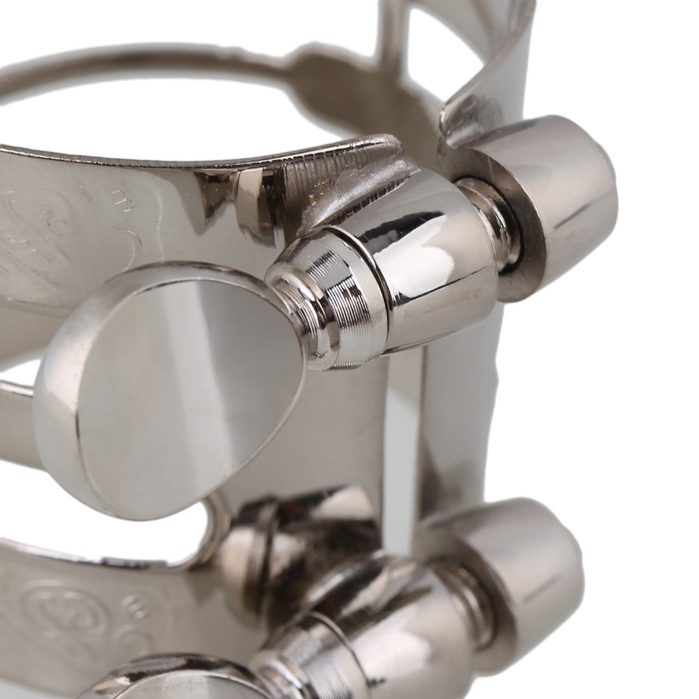 BQLZR Nickel Plated Alto Saxophone Mouthpiece Ligatures with Dual Screw