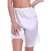 Hedovan Women Culotte Half Slips Satin Bloomer Pettipants Under Dresses Lace Trim Pants Elastic Waist Liner Slip Shorts