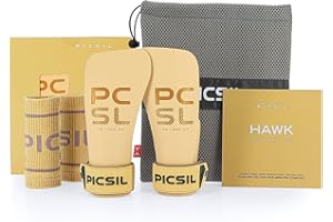 PICSIL Hawk Grips+ Wristbands + Bag, Use Without Magnesium, Grip on All Supercies and Bars, Designed for All Athletes, Crosstraining Gloves