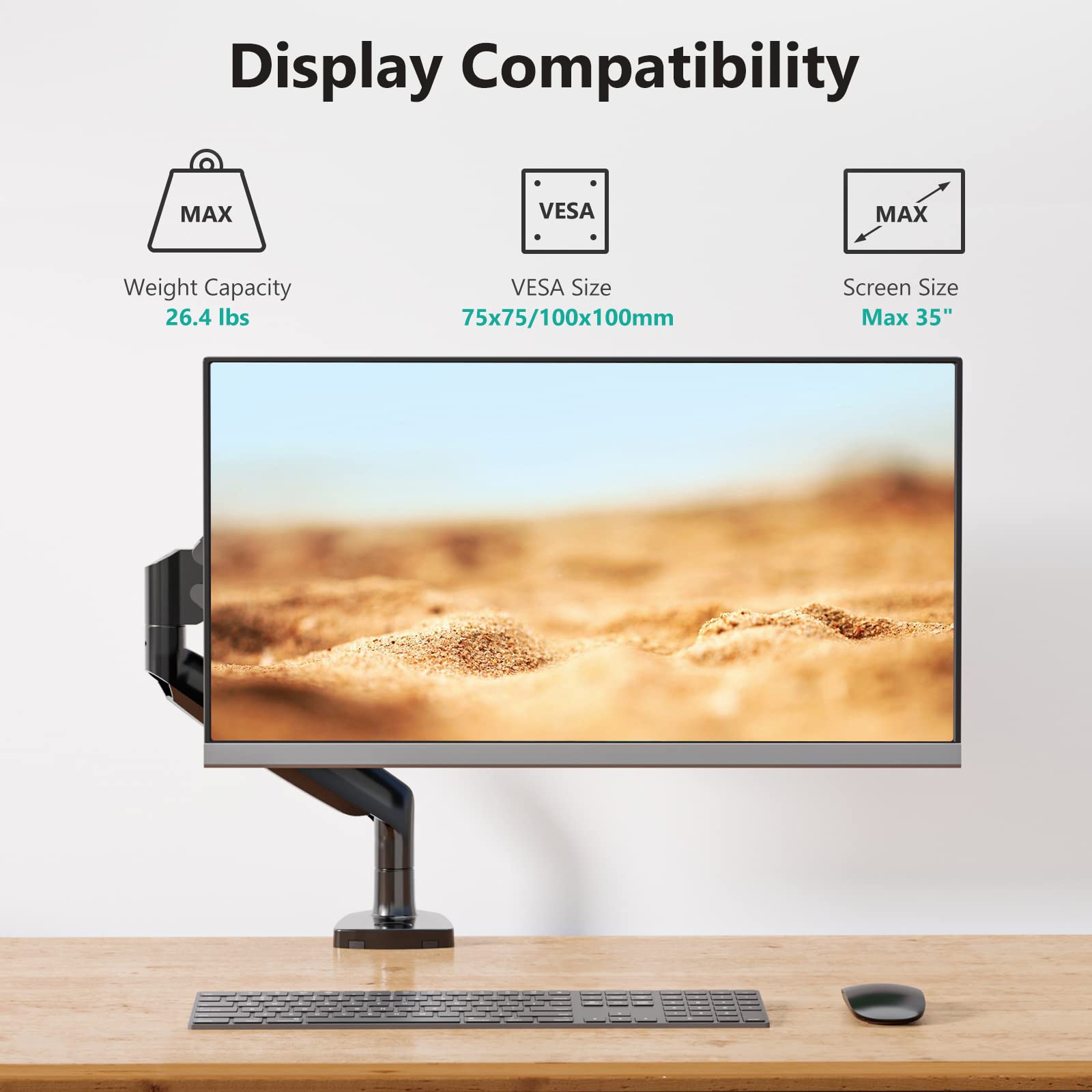 Mua WALI Single Monitor Arm, Gas Spring Single Monitor Mount up to 35 ...