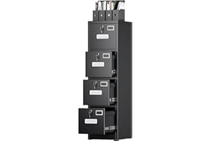 SUXXAN 4 Drawer File Cabinet, Metal Vertical Black Filing Cabinets with Locks Name Card Holder for Home Office, Assembly Required